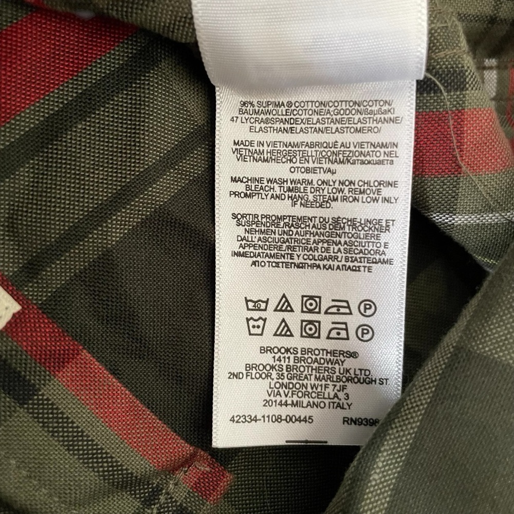 New Brooks Brothers Button Down Shirt Men’s M Plaid Regent Fit Fleece Embroidery - Picture 10 of 10
